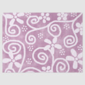 Flowers Swirls Dusty Pink White Pattern Decoupage Tissuepapier (Voorkant)