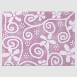 Flowers Swirls Dusty Pink White Pattern Decoupage Tissuepapier