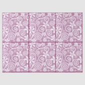 Flowers Swirls Dusty Pink White Pattern Decoupage Tissuepapier (Voorkant)