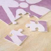 Flowers Swirls Dusty Pink White Pattern Whimsical Legpuzzel (Zijkant)