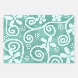 Flowers Swirls Multi-Color Pattern Decoupage Inpakpapier Vel