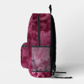 Flowers Swirls Pink Backpack – Personalised text Bedrukte Rugzak (Rechts)