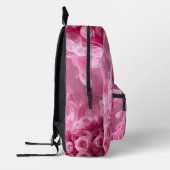 Flowers Swirls Pink Backpack – Personalised text Bedrukte Rugzak (Links)