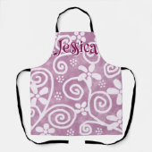 Flowers Swirls Pink White Pattern Personalized Schort (Voorkant)