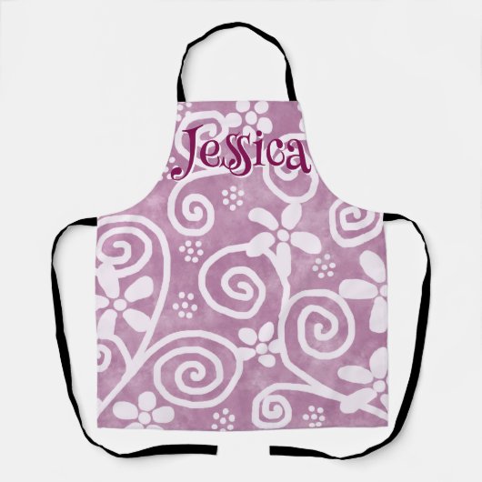 Flowers Swirls Pink White Pattern Personalized Schort (Voorkant)