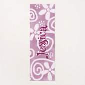 Flowers Swirls Pink White Pattern Personalized Yogamat (Voorkant)