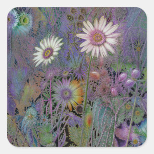 FLOWERS T-SHIRT VIERKANTE STICKER
