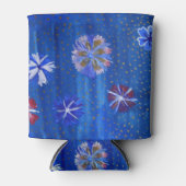 Flowers Tekenen blauwe aangepaste Koelbox Blikjeskoeler (Voorkant)