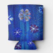 Flowers Tekenen blauwe aangepaste Koelbox Blikjeskoeler (Achterkant)