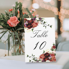 Flowers Terracotta Cream Burgundy Wedding Aankondiging