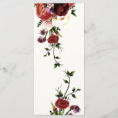 Flowers Terracotta Cream Burgundy Wedding Menu (Achterkant)