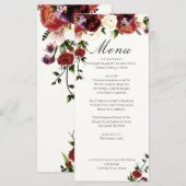 Flowers Terracotta Cream Burgundy Wedding Menu (Voorkant / Achterkant)
