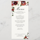 Flowers Terracotta Cream Burgundy Wedding Menu (Voorkant)