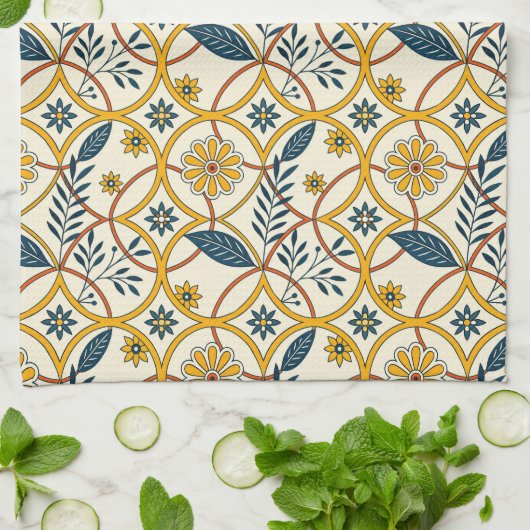 Flowers Theedoek (Gevouwen)