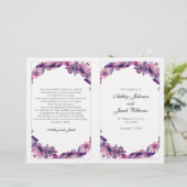 Flowers trouwprogramma. Paarse kerkplechtigheid (Staand voorkant)