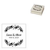 Flowers & Twigs Wedding Monogram Rubberstempel (Gestempeld)