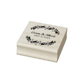 Flowers & Twigs Wedding Monogram Rubberstempel (Stempel)