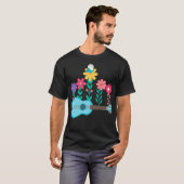 Flowers Ukulele Hawaiian Musician Acoustic Uke T-shirt (Voorkant volledig)