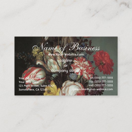 Flowers Vase Shells Insects, Balthasar van der Ast Visitekaartje (Voorkant)