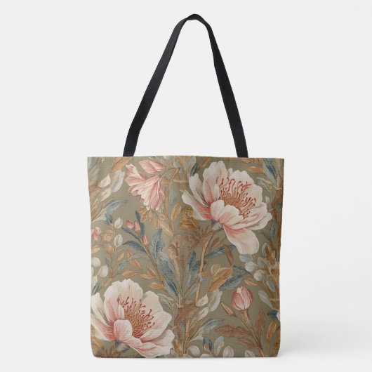 Flowers,Vintage, Glamorous Garden Blooms Tote Bag (Voorkant)