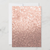 Flowers Vrijgezellenfeest nodigt roze RoseGold Gli Kaart (Achterkant)