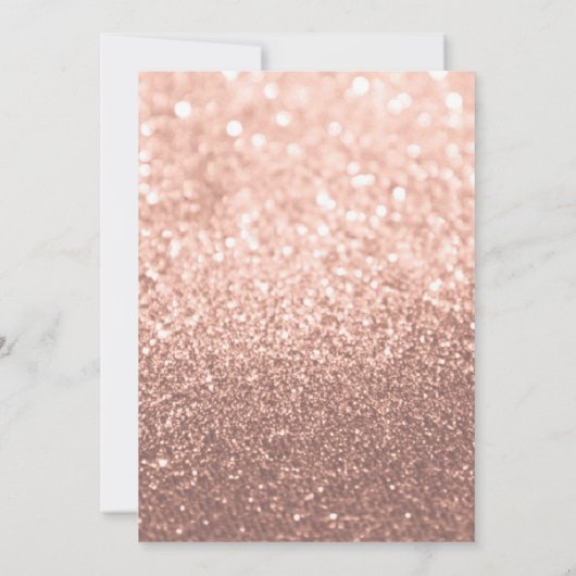 Flowers Vrijgezellenfeest nodigt roze RoseGold Gli Kaart (Achterkant)