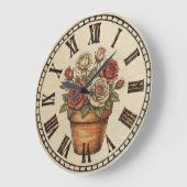 flowers - Wall Clock Grote Klok (Hoek)