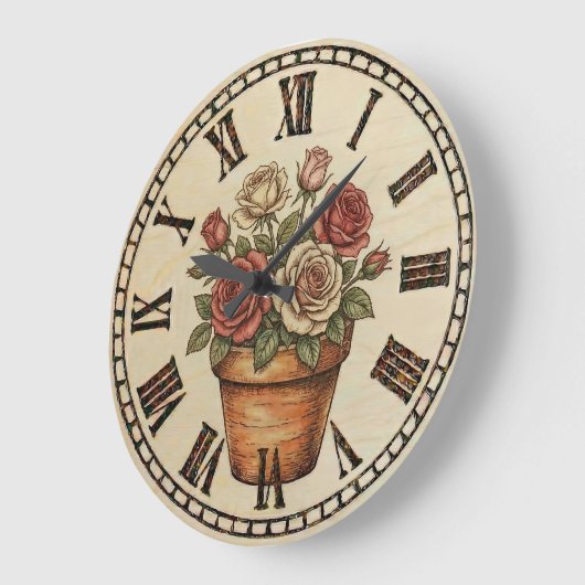 flowers - Wall Clock Grote Klok (Hoek)