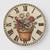 flowers - Wall Clock Grote Klok (Voorkant)