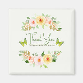 FLOWERS WATERCOLOR THANK YOU MAGNEET