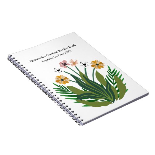 Flowers Waterverf Bouquet Floral personaliseren Notitieboek (Rechterzijde)