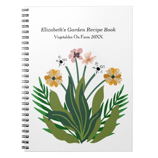 Flowers Waterverf Bouquet Floral personaliseren Notitieboek (Voorkant)