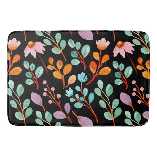 Flowers Waterverf Trendy Badmat (Voorkant)