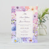 Flowers wedding kaart (Staand voorkant)