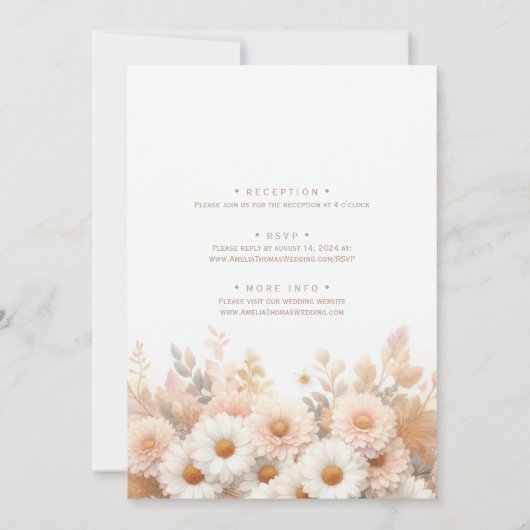 Flowers Wedding Uitnodiging (Achterkant)