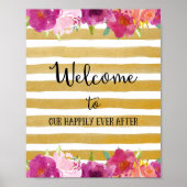 Flowers Welcome Wedding Poster Print (Voorkant)