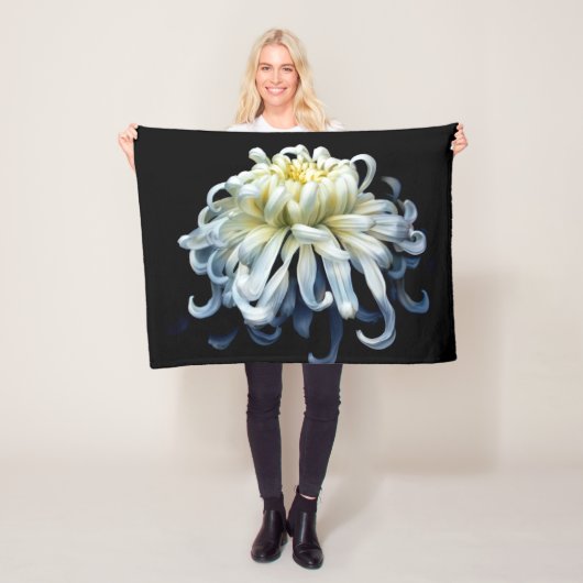 Flowers | White Chrysanthemum Fleece Deken (In situ)