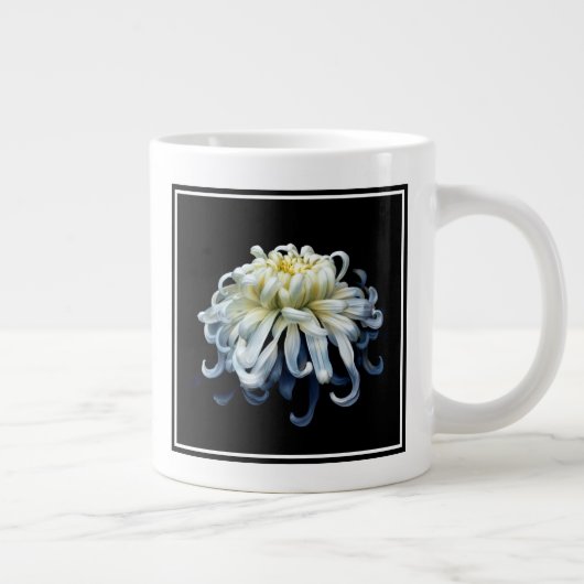 Flowers White Chrysanthemum Grote Koffiekop (Rechts)
