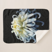 Flowers White Chrysanthemum Sherpa Deken (Voorkant (horizontaal))