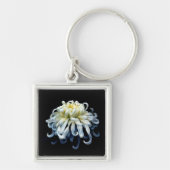 Flowers White Chrysanthemum Sleutelhanger (Voorkant)