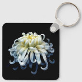 Flowers White Chrysanthemum Sleutelhanger (Achterkant)