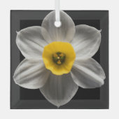 Flowers | White Daffodil Flower Glas Ornament (Voorkant)