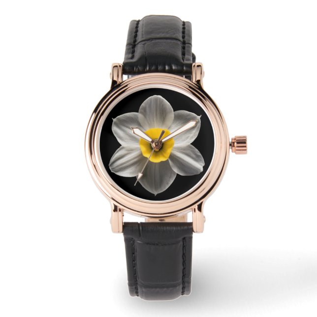 Flowers | White Daffodil Flower Horloge (Voorkant)