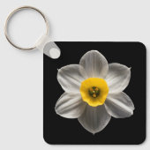 Flowers | White Daffodil Flower Sleutelhanger (Voorkant)