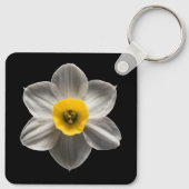 Flowers | White Daffodil Flower Sleutelhanger (Achterkant)
