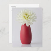 Flowers | White Dahlia in Red Vase Briefkaart (Voorkant / Achterkant)