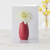 Flowers | White Dahlia in Red Vase Kaart (Gele Bloem)