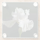 Flowers | White Iris Glazen Onderzetter (Achterkant)