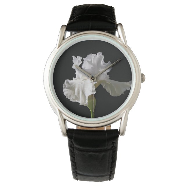 Flowers | White Iris Horloge (Voorkant)
