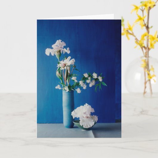 Flowers | White Iris in Vase Kaart (Gele Bloem)